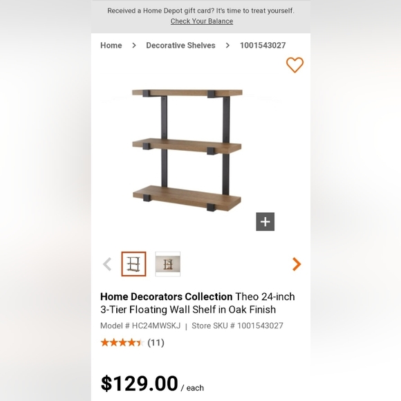 3-Tier Wall Shelf by - Picture 6 of 7